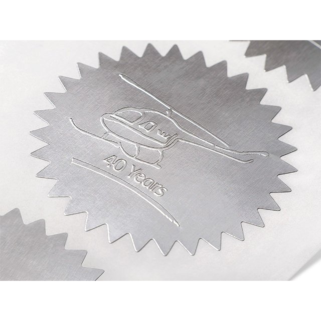Custom logo embossed printing white kraft paper sticker