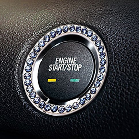Bling Glass Rhinestone Diamond Auto Car Accessories DIY Automotive accessories start button ignition ring Decorative Stickers