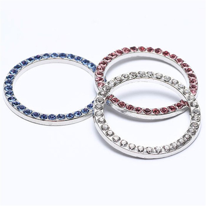 Bling Glass Rhinestone Diamond Auto Car Accessories DIY Automotive accessories start button ignition ring Decorative Stickers