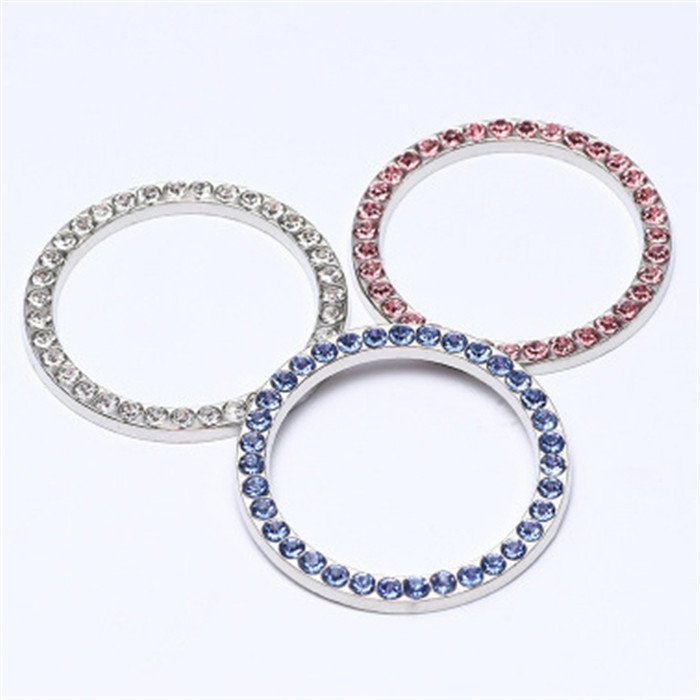 Bling Glass Rhinestone Diamond Auto Car Accessories DIY Automotive accessories start button ignition ring Decorative Stickers