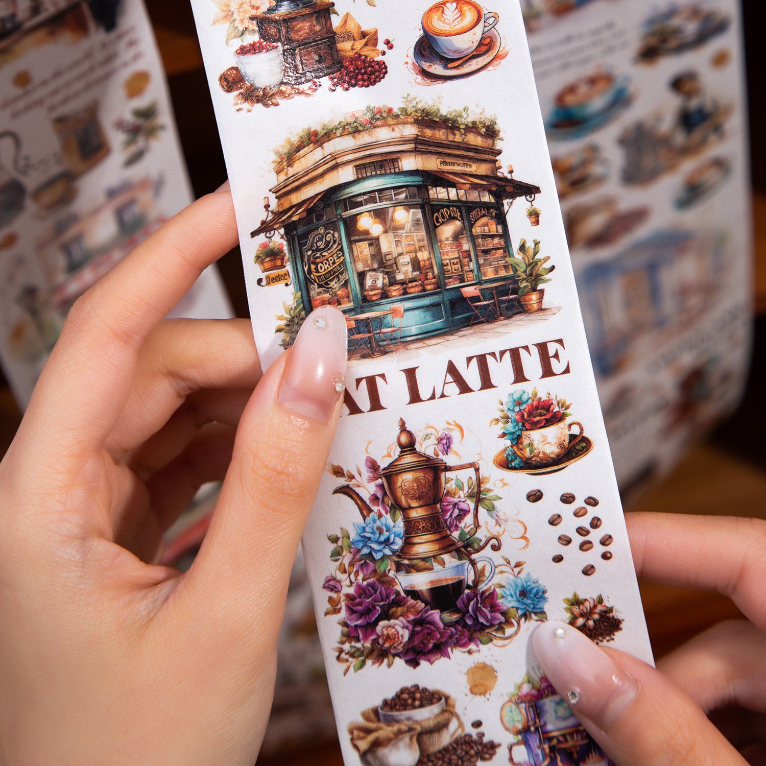 2M/Roll Tape Coffee Diary Series Coffee Theme Special Oil Handbook Material Loop Stickers