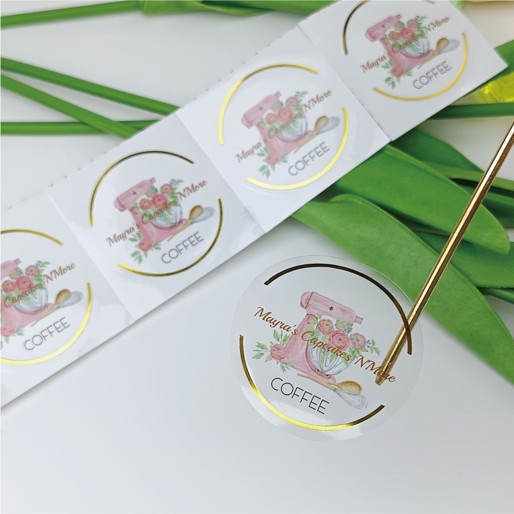 Custom brand logo pvc transparent sticker printing waterproof vinyl sticker