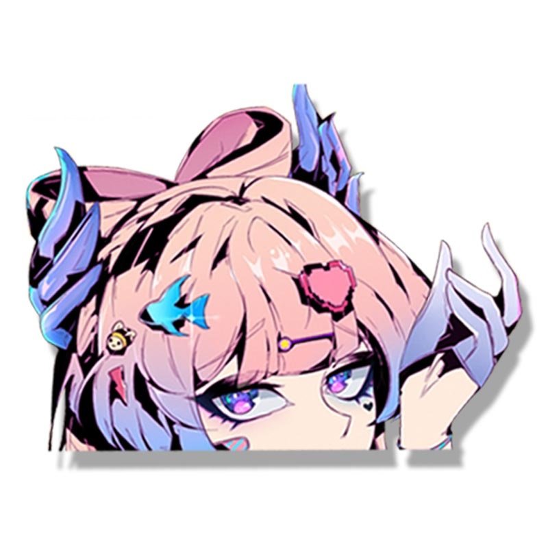 Etie size 6inch*4inch Attractive PVC material anime girl reflective printing car vinyl sticker custom sticker for car window