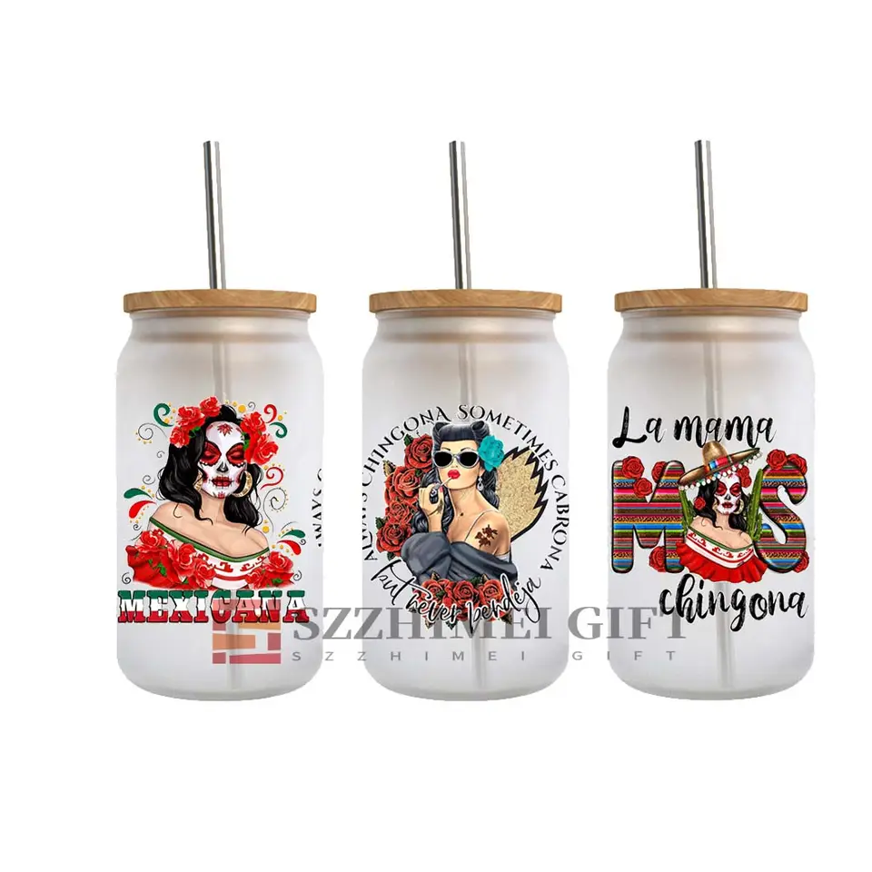 Custom 16oz 20oz 24oz 40oz waterproof uvdtf uv dtf printer cup vinyl libbey wrap transfers sticker