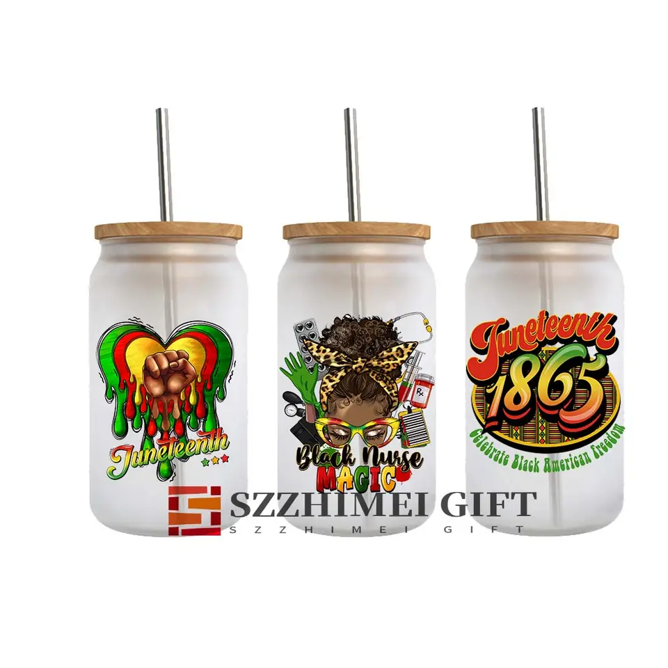 Custom 16oz 20oz 24oz 40oz waterproof uvdtf uv dtf printer cup vinyl libbey wrap transfers sticker