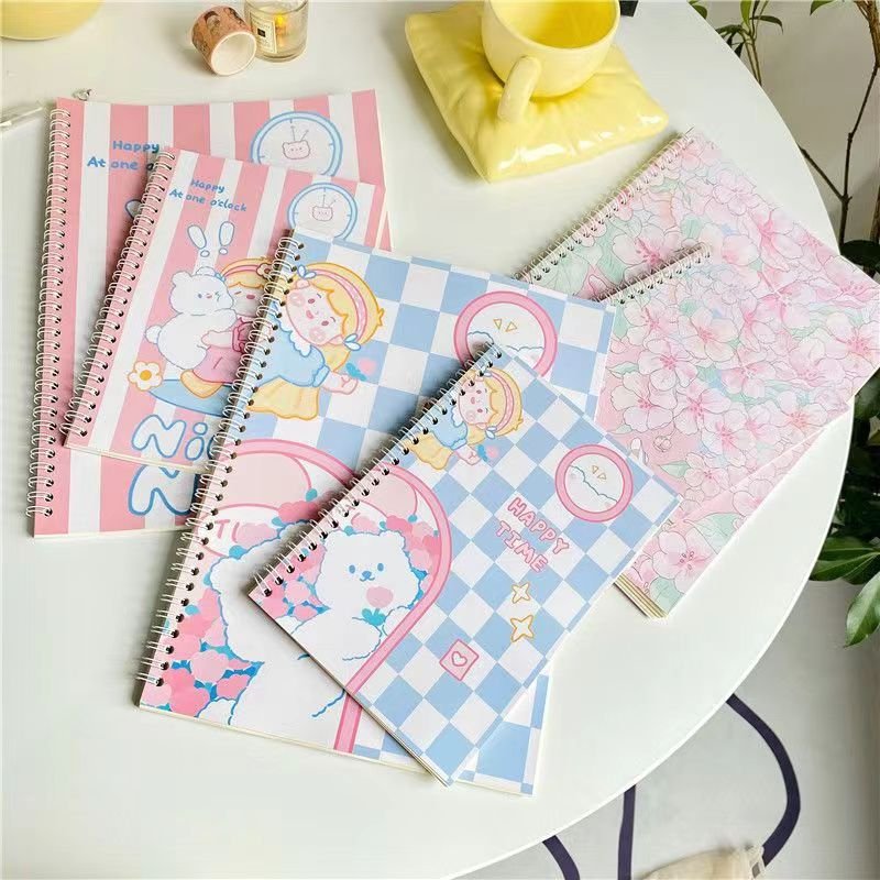 custom cover spiral binding release paper sticker book blank