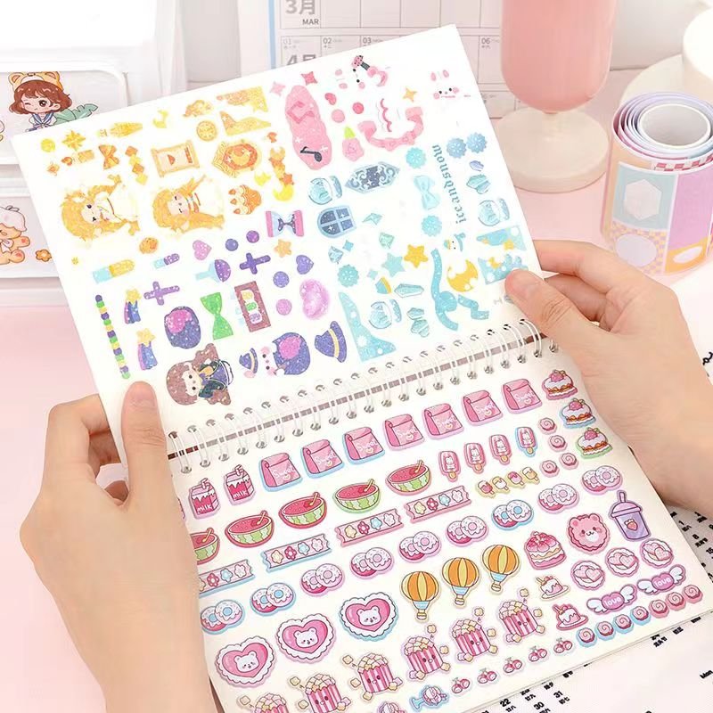 custom cover spiral binding release paper sticker book blank