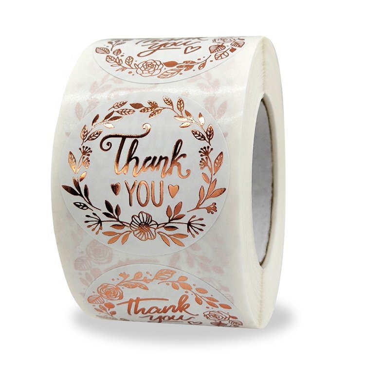 Cheap Custom Logo Cute Gold Foil Printing Business Card Custom Thank you Card Thank you Sticker