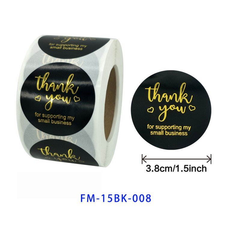 New Hot Fsc Gmi Custom Logo Self-Adhesive Waterproof Transparent PVC Vinyl Paper Business Roll Stickers Thank You Labels Sticker