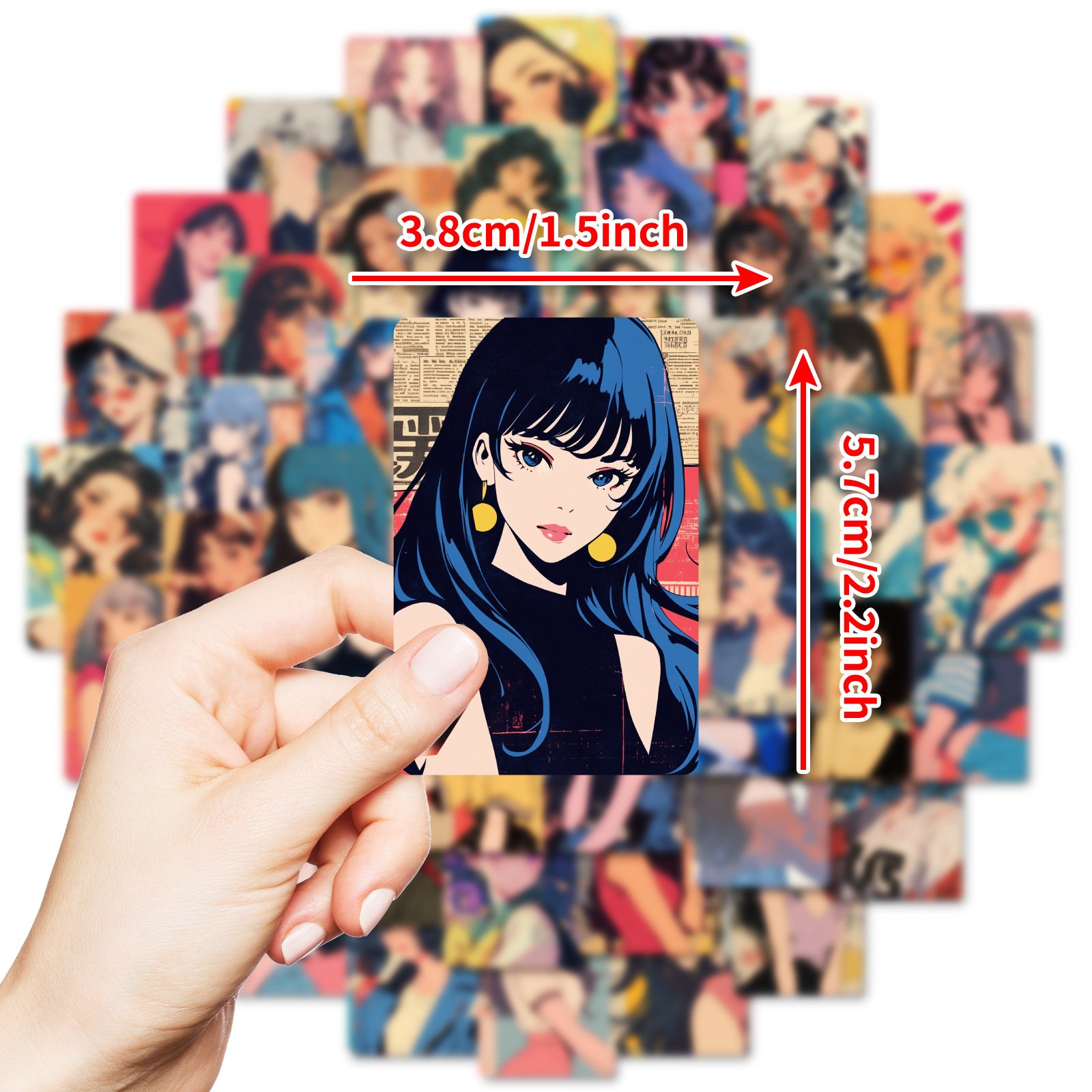 50Pcs Retro Vaporwave Beautiful Girl Graffiti Stickers For Laptop Phone Decor 80s Japanese City Girls Sticker