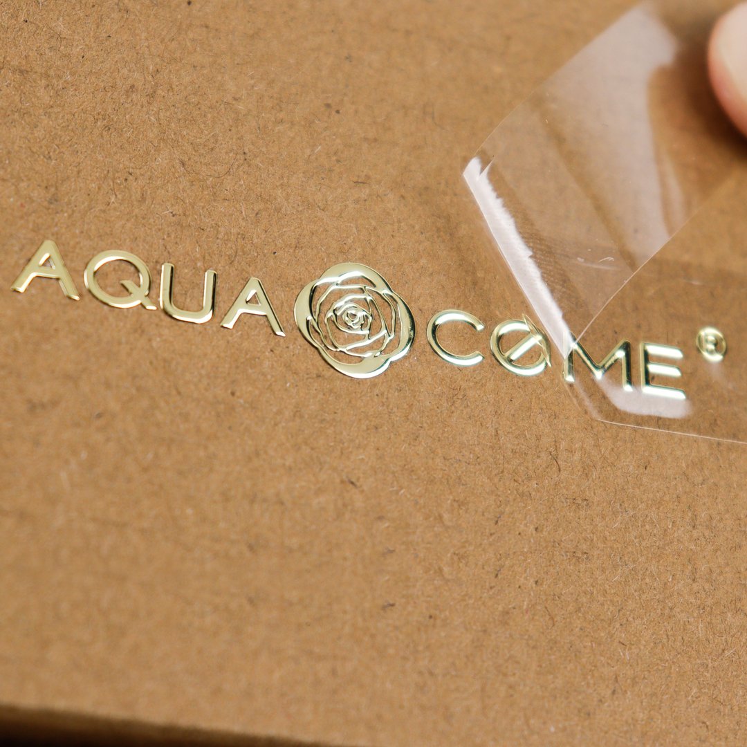 High Adhesive Label Custom Business Logo Waterproof 3D Printed Gold Metal Transfer Stickers Label