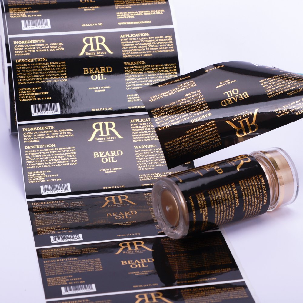 Customized Special Paper Embossed Square Gold Foil Packaging Labels Sticker Roll Business Custom Stickers Logo Label Printing