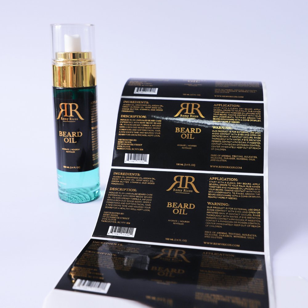 Customized Special Paper Embossed Square Gold Foil Packaging Labels Sticker Roll Business Custom Stickers Logo Label Printing