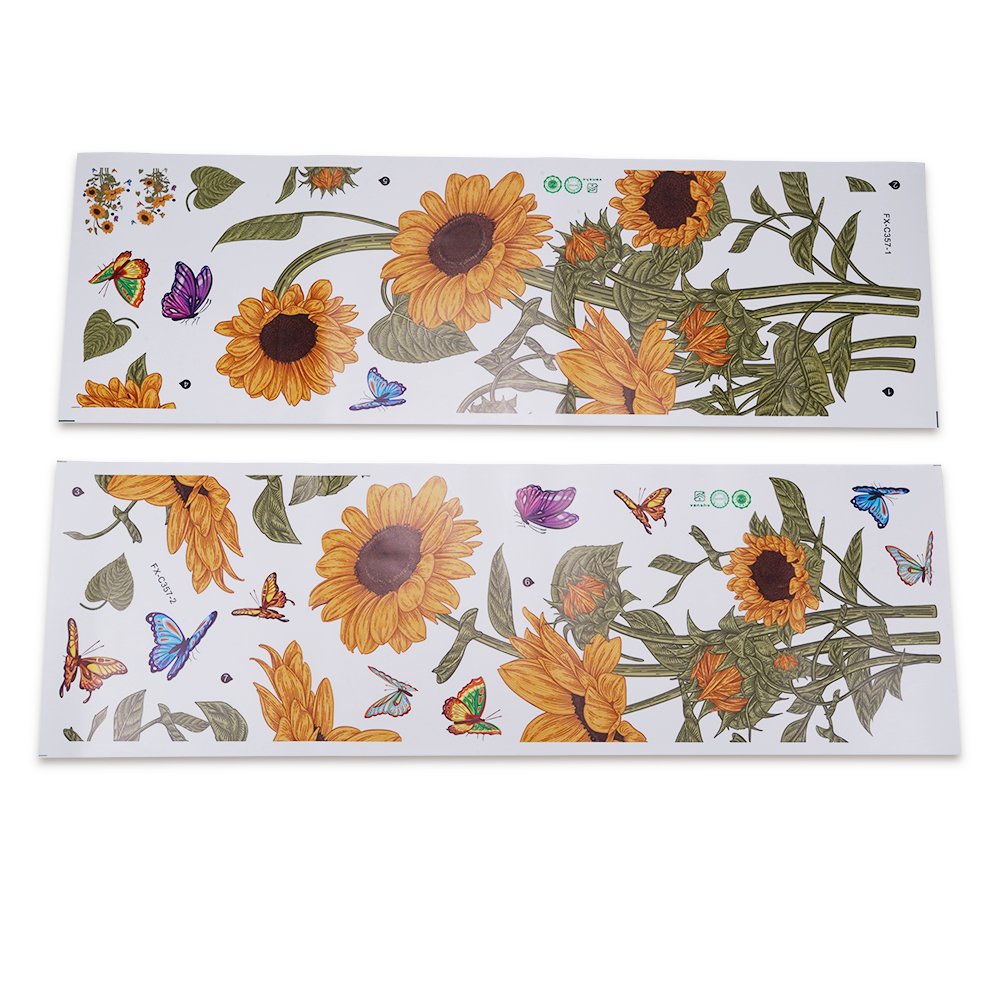 Removable Floral Mural Sunflower Wallpaper Living Room Art Decoration Vinyl Wall Stickers