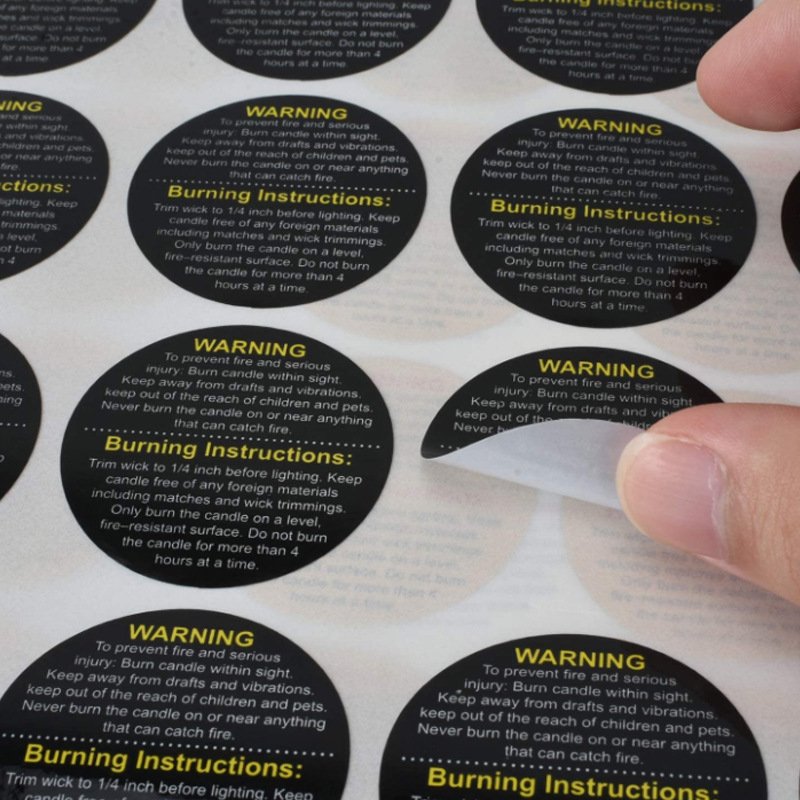 Custom Self Adhesive Wax Seal Stickers Jar Labels Black Scented Candles Private Label Adhesive Wax Label
