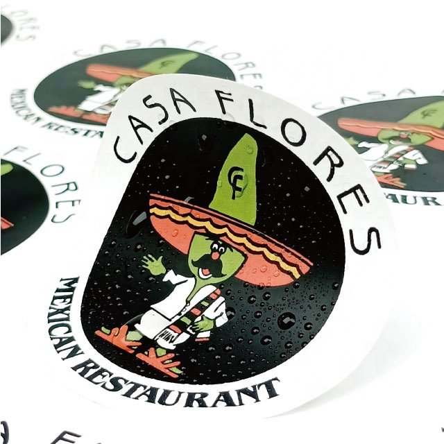 Custom brand logo circular sticker waterproof PVC round package label sticker roll