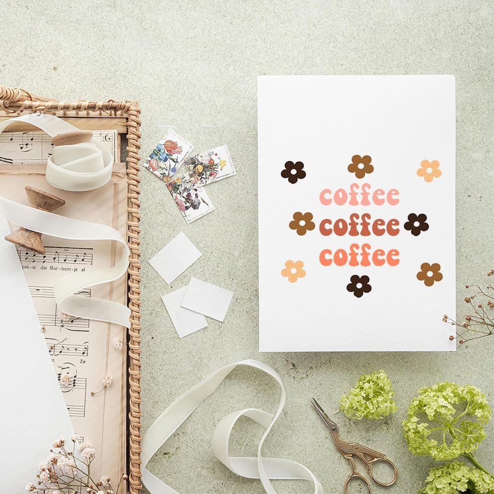 Coffee Theme UV DTF Cup Wraps for 20oz Glass Cup Wrap Transfer Stickers for DIY Crafts Coffee Tea Party Favors Cup Supplies