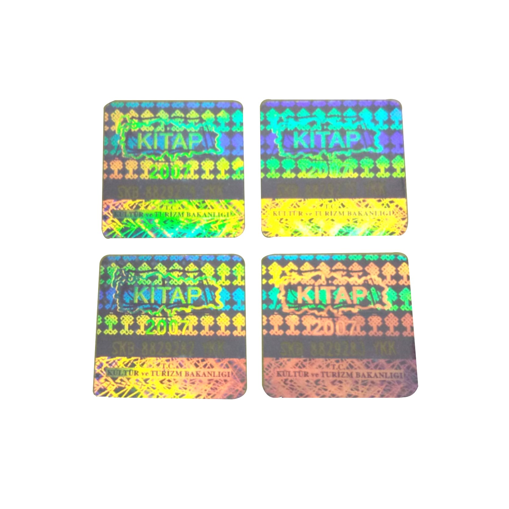custom design CLR security encryption text silver laser 3D hologram sticker
