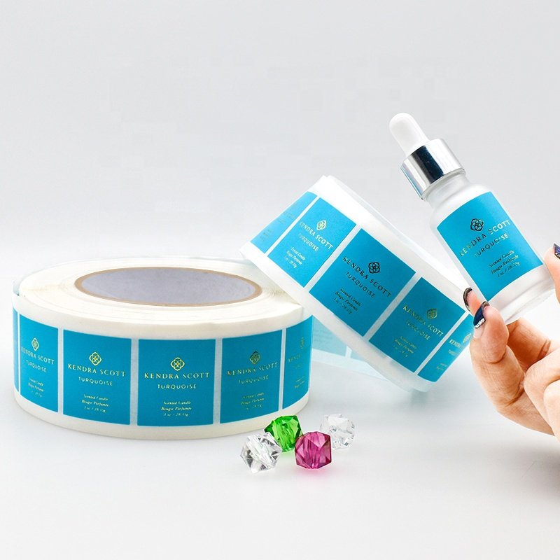 Hot sale oil blottling private paper packaging adhesive sticker labels roll logo design manufacturer