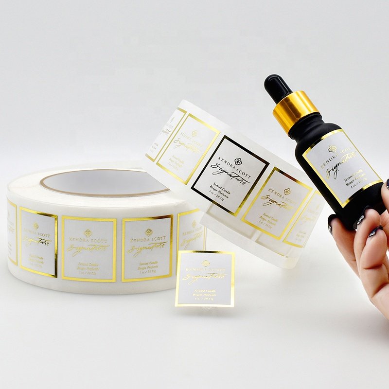 Hot sale oil blottling private paper packaging adhesive sticker labels roll logo design manufacturer
