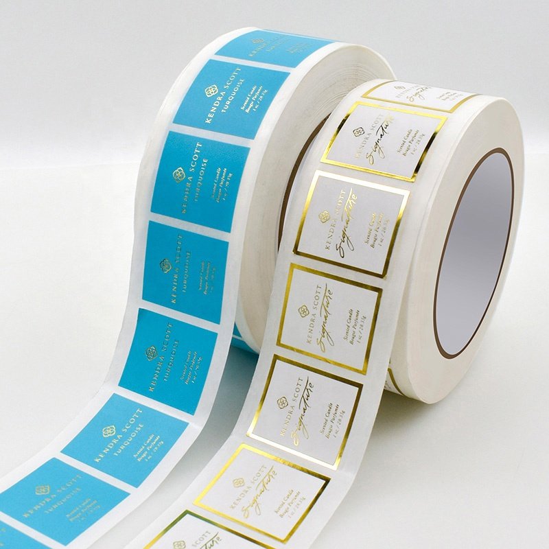 Hot sale oil blottling private paper packaging adhesive sticker labels roll logo design manufacturer