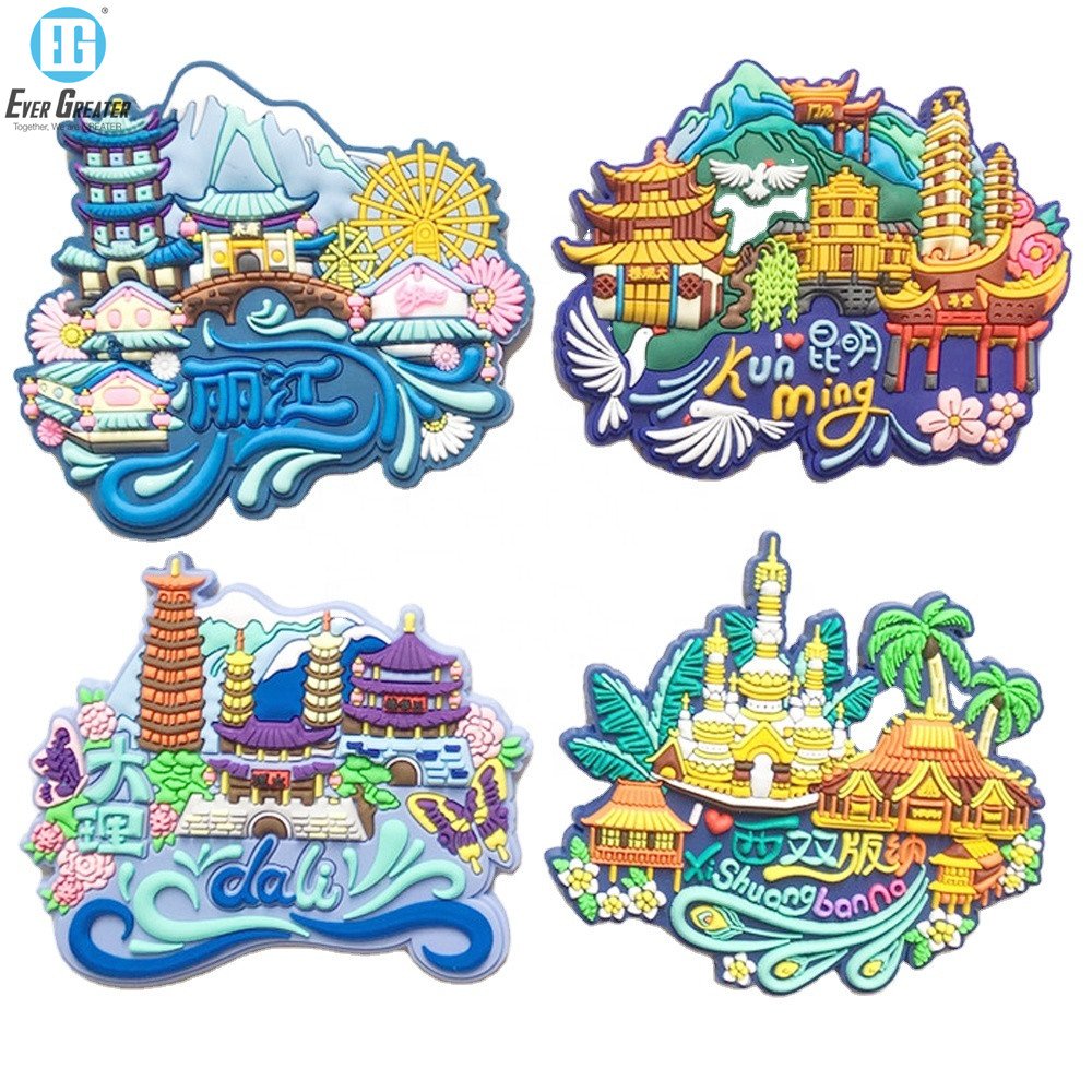 Custom Personalised Logo 3d Pvc Rubber Souvenir Fridge Magnet Magnetic Magnets stickers For Fridge Manufacturer