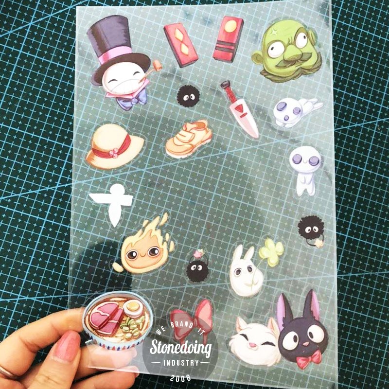 New Fashion Waterproof Custom Logo Print Transparent Sticker Sheets Clear Vinyl Die Cut Stickers With Card Packing Sticker Pack