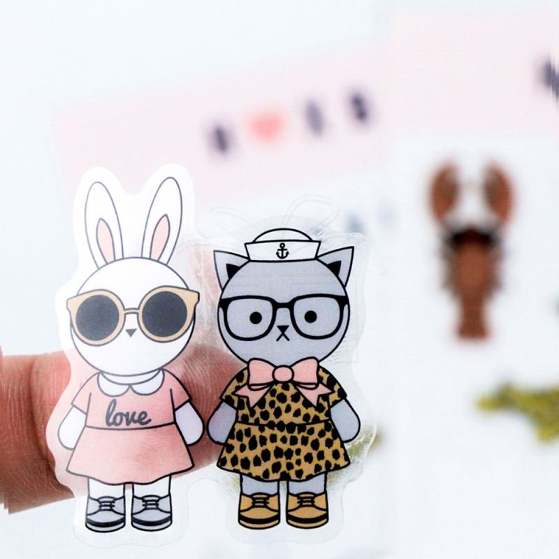 New Fashion Waterproof Custom Logo Print Transparent Sticker Sheets Clear Vinyl Die Cut Stickers With Card Packing Sticker Pack