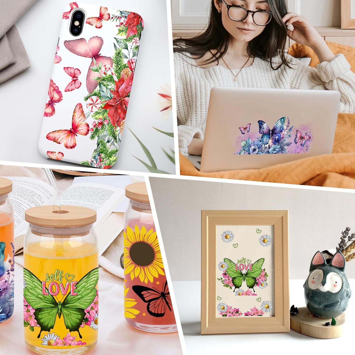 Wholesale Custom UV DTF Cup Wraps Transfer Stickers for 16 oz Glass Libbey Cups Decals for Crafts Vinyl Tumbler DIY Designs