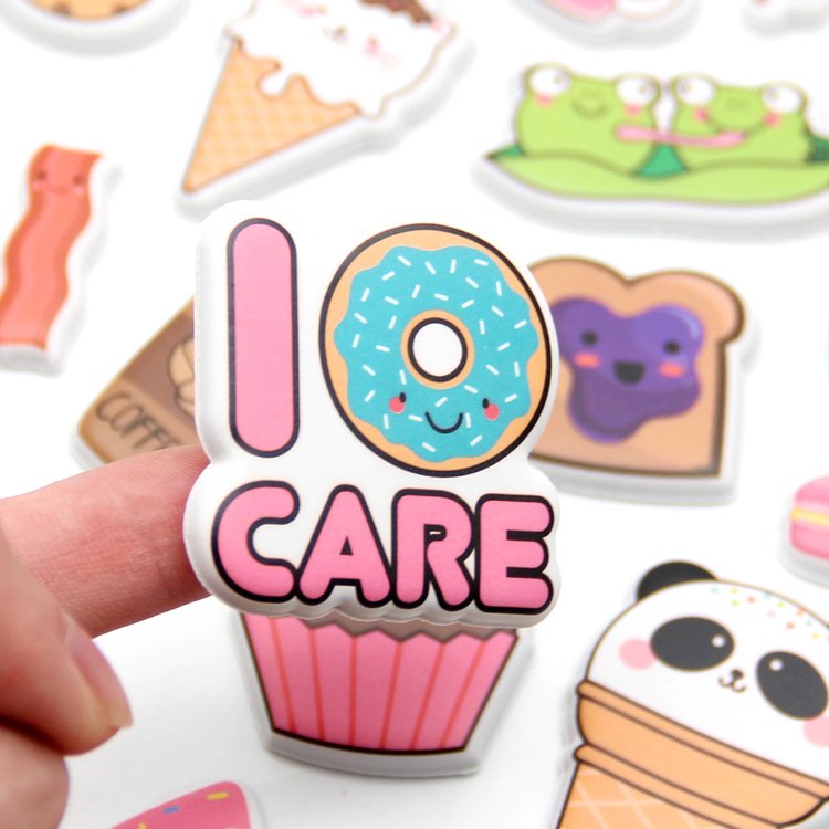 Offset Printing Cute Lovely Puffy DIY Decorative Adhesive Sticker For friend gifts Diary