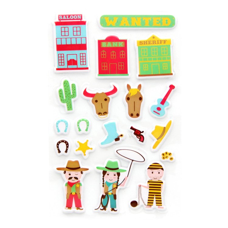 Offset Printing Cute Lovely Puffy DIY Decorative Adhesive Sticker For friend gifts Diary
