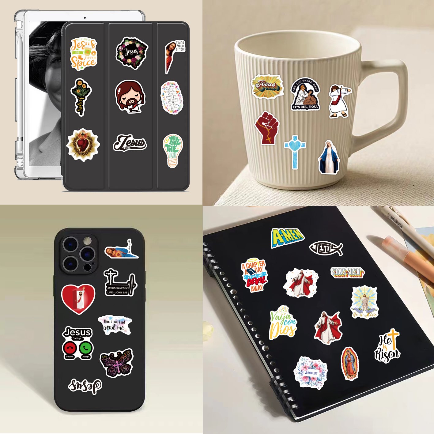Vi-50pcs Motivational English series die cut vinyl waterproof cartoon decorative random sticker pack for kids bike guita