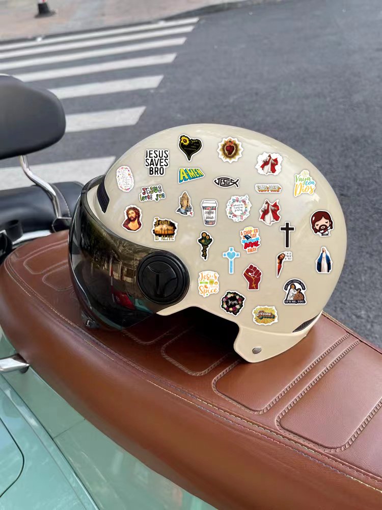 Vi-50pcs Motivational English series die cut vinyl waterproof cartoon decorative random sticker pack for kids bike guita