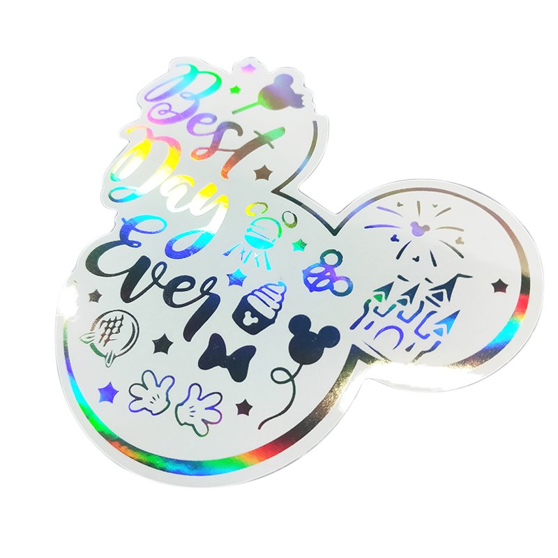 Permanent Vinyl Holographic Logo Stickers Decorative Custom Printed Laser Die Cut Hologram Sticker