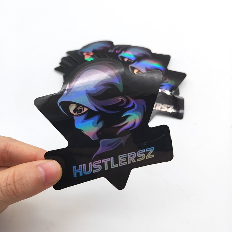 Permanent Vinyl Holographic Logo Stickers Decorative Custom Printed Laser Die Cut Hologram Sticker