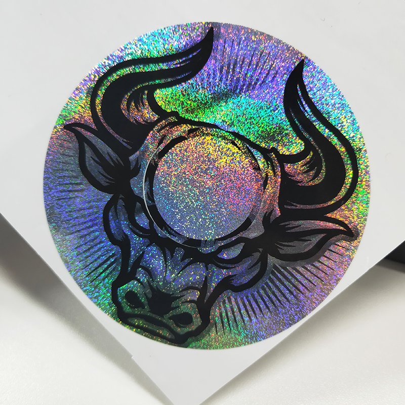 Permanent Vinyl Holographic Logo Stickers Decorative Custom Printed Laser Die Cut Hologram Sticker