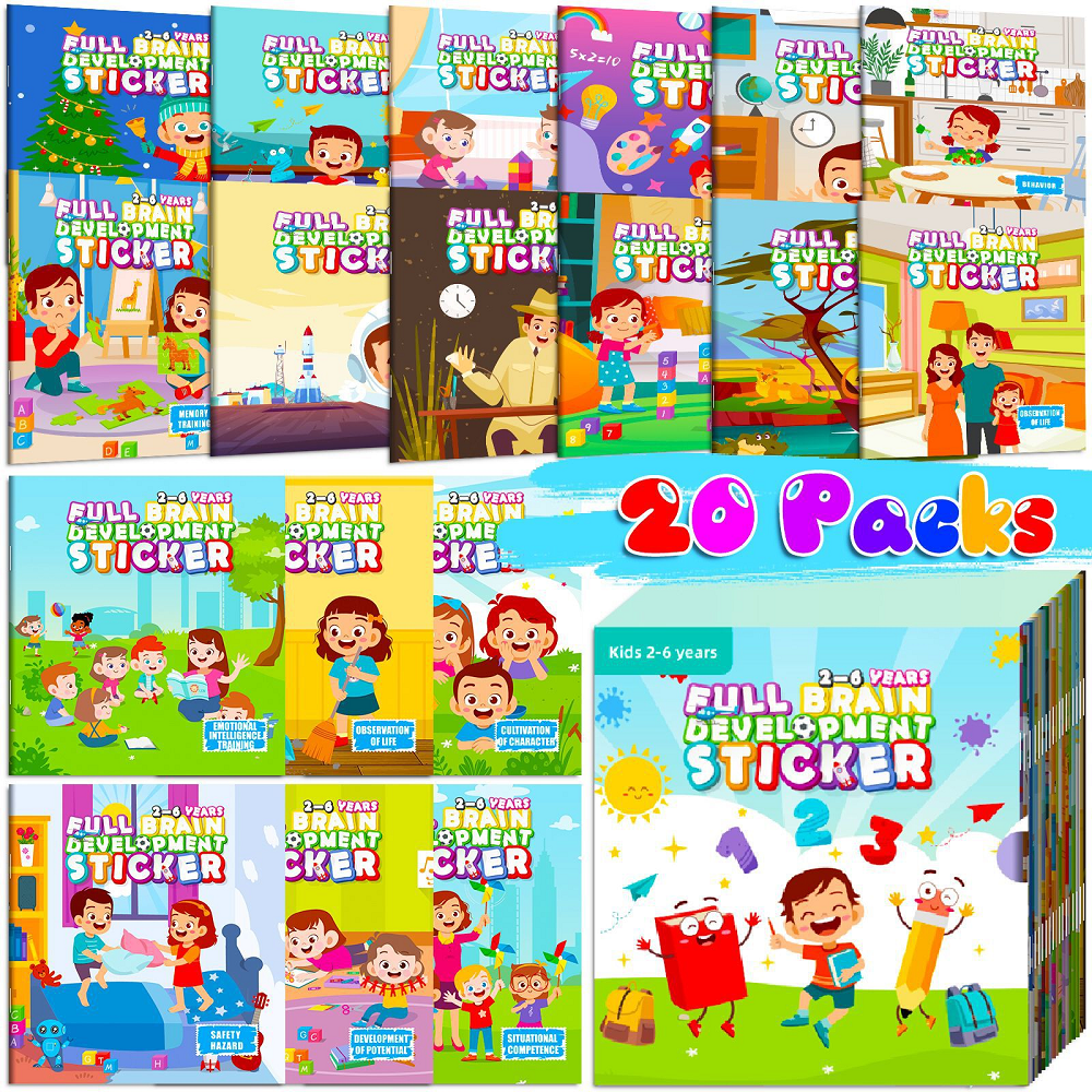 Baby Kids Early Educational Coloring Book Learn English Cartoon Custom Sticker Book Print for Children