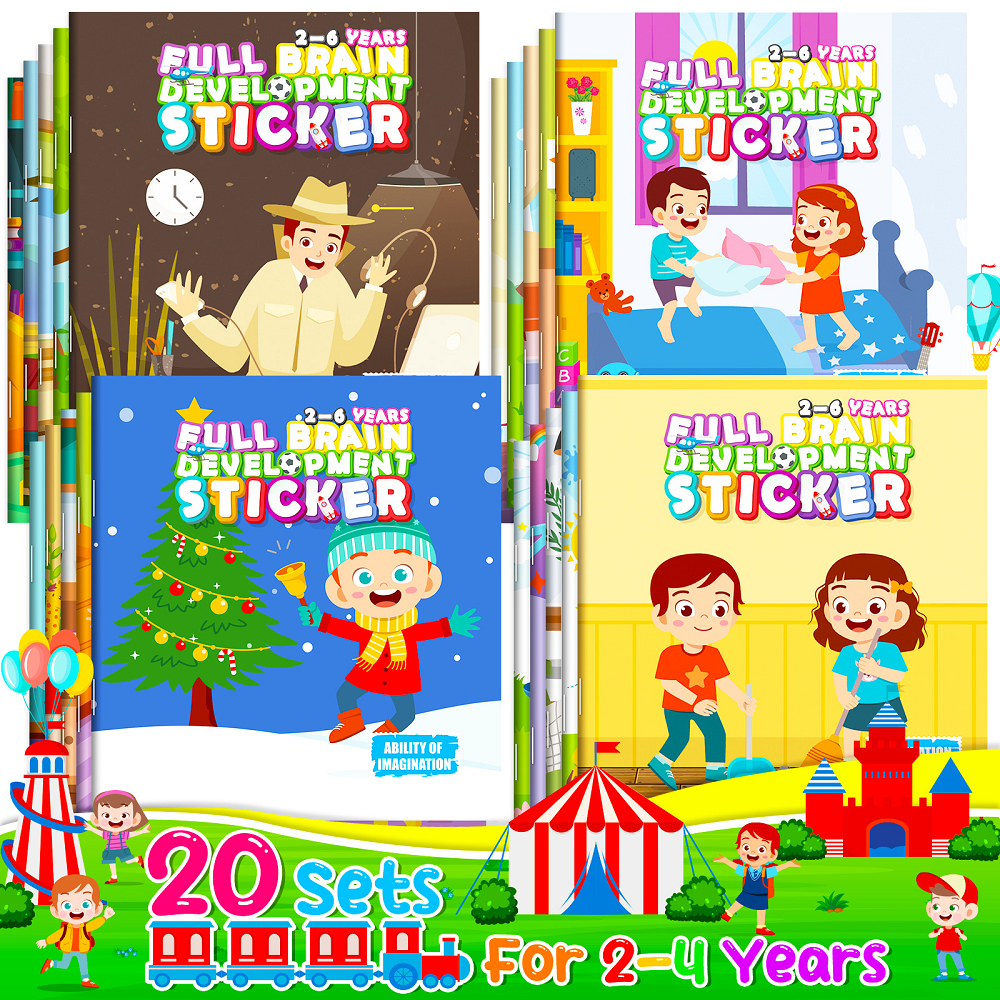 Baby Kids Early Educational Coloring Book Learn English Cartoon Custom Sticker Book Print for Children