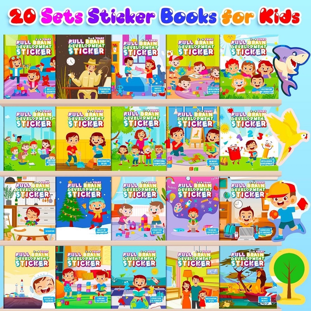 Baby Kids Early Educational Coloring Book Learn English Cartoon Custom Sticker Book Print for Children