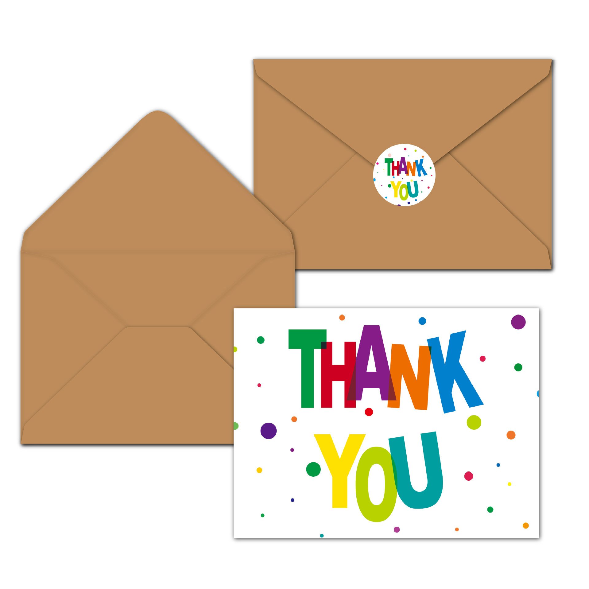 High quality hot sale kraft paper thank you card with envelope