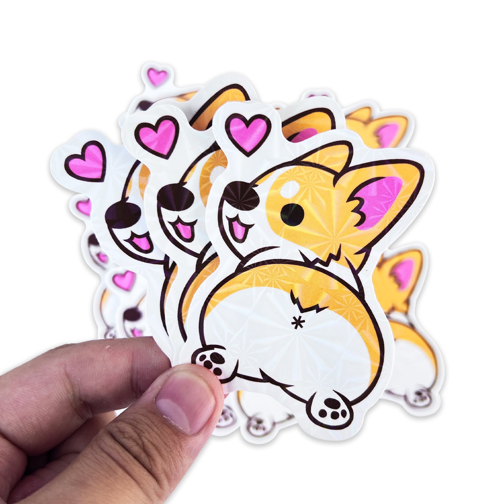 Customized Printing Labels Cartoon Waterproof Sticker logo Adhesive Glitter Holographic Vinyl Custom Die Cut Sticker for Bottles
