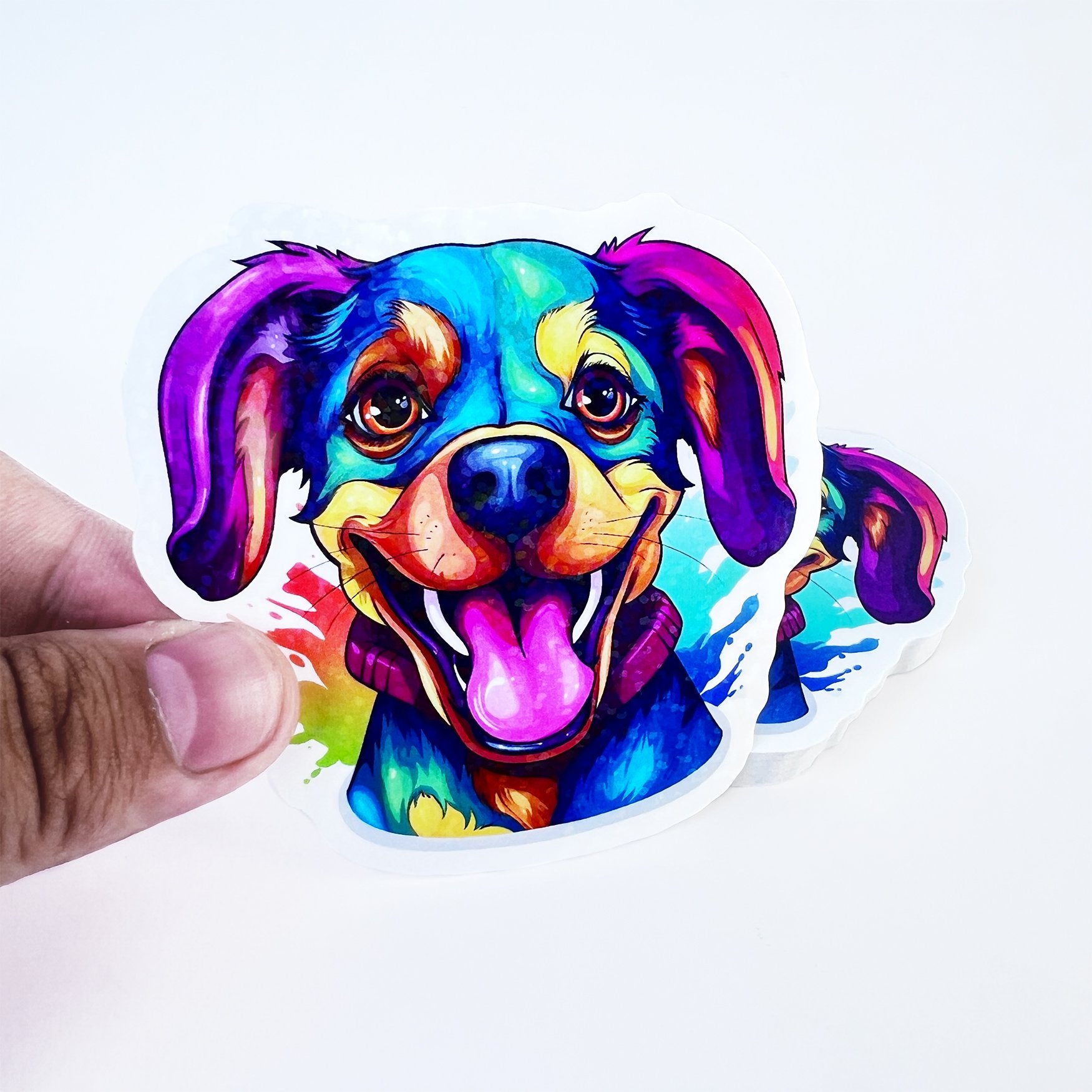 Customized Printing Labels Cartoon Waterproof Sticker logo Adhesive Glitter Holographic Vinyl Custom Die Cut Sticker for Bottles