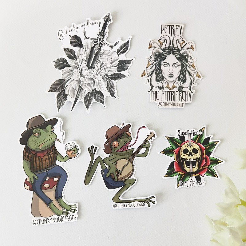 Cartoon Vinyl Sticker Personality Waterproof Die Cut Sticker Cute Anime Vinyl Stickers