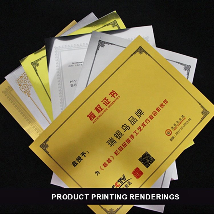 Factory supply waterproof inkjet gold foil sticker for awards