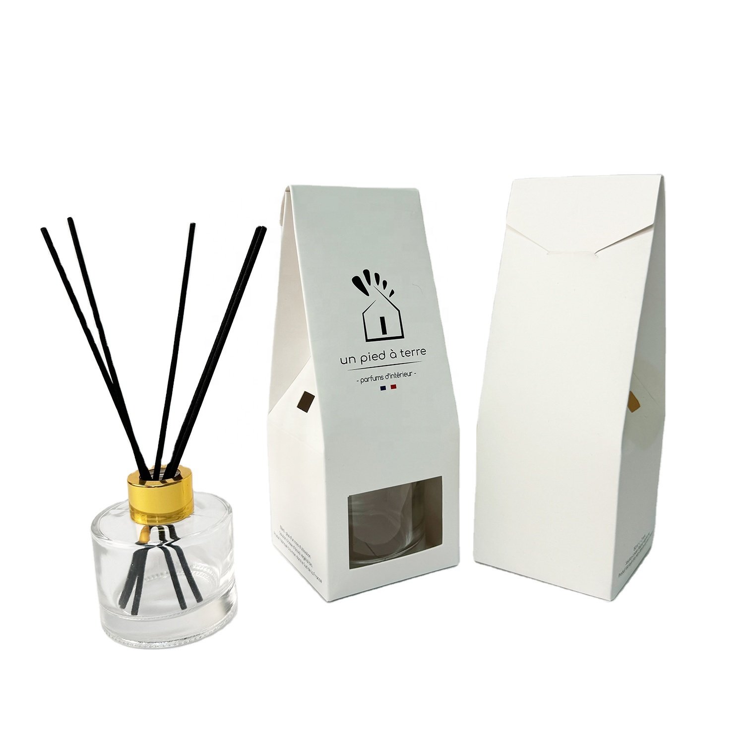 Premium Series Paper Box Scented Candle Aroma Home Fragrance Reed Diffuser Set Packaging Boxes With Sticker
