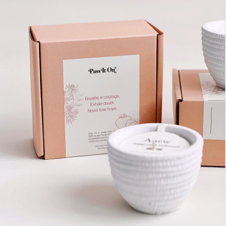 Personalised custom candle boxes packaging luxury small shipping boxes for candles with sticker