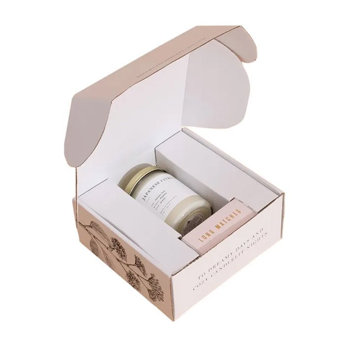 Personalised custom candle boxes packaging luxury small shipping boxes for candles with sticker
