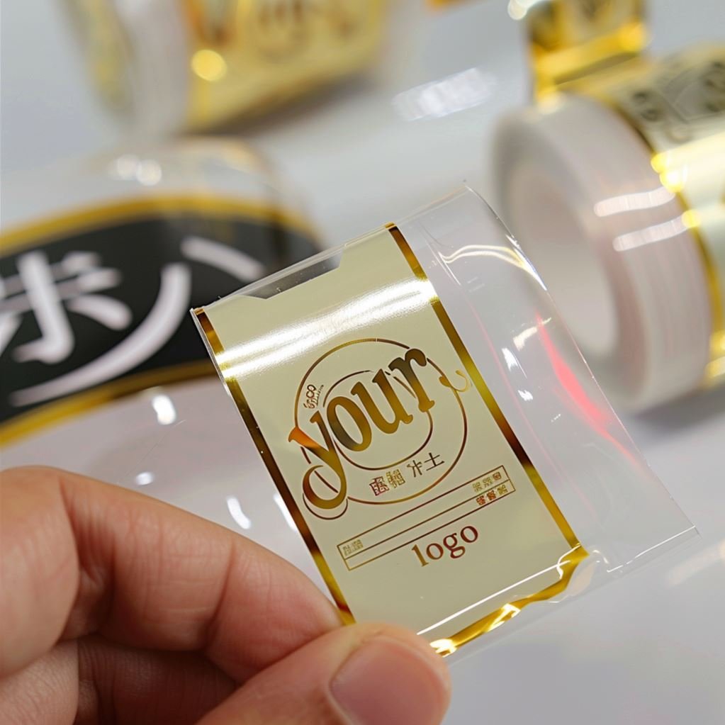 HJH3745 Factory Custom Printing Bopp Transparent Waterproof roll Labels PET vinyl sticker
