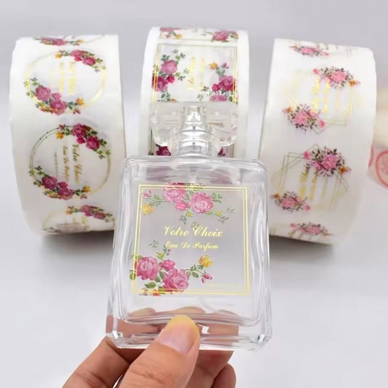 HJH3745 Factory Custom Printing Bopp Transparent Waterproof roll Labels PET vinyl sticker