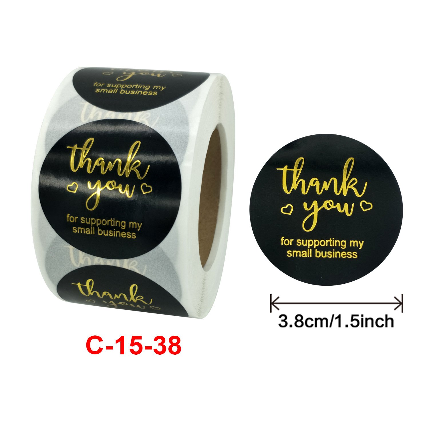 1.5 Inch Adhesive Floral Vinyl Gift Label Sticker Roll 500 PCS Custom Printing 'Thank You' for Business Seal Cards & Envelopes